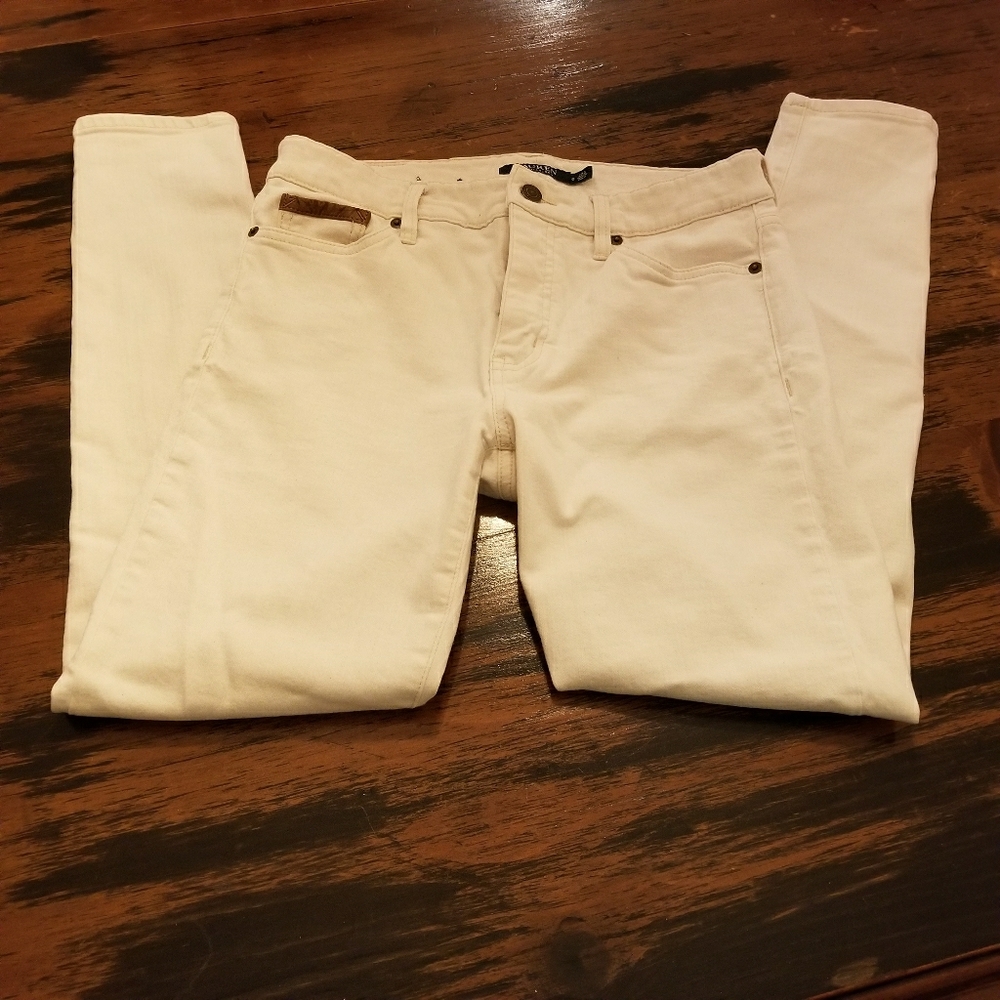 Lauren Ralph Lauren White Skinny Ankle Jeans